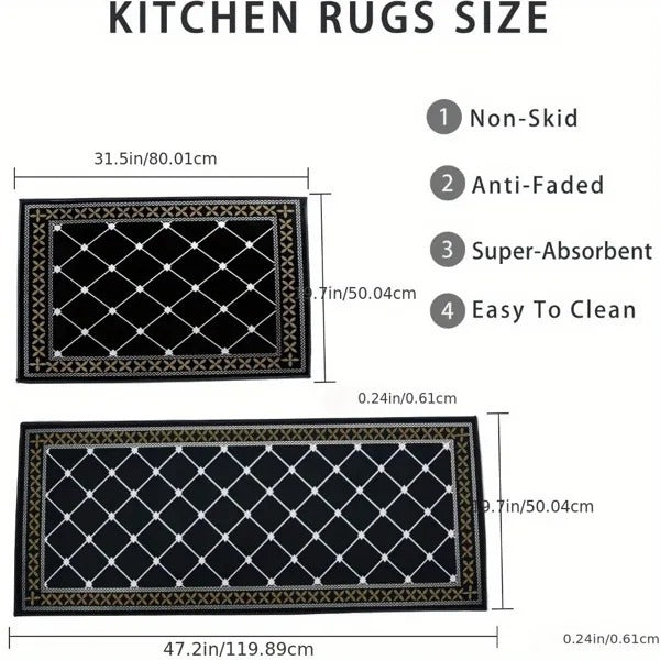 KitchenComfort™ – Non-Slip Washable Rug Set